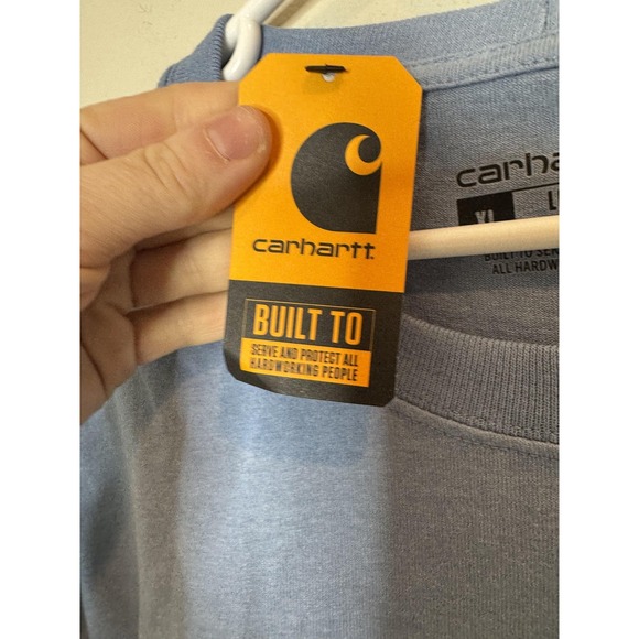 Carhartt Shirt Mens XL Blue Loose Fit Heavyweight Pocket Tagless Workwear Tee - Picture 9 of 11